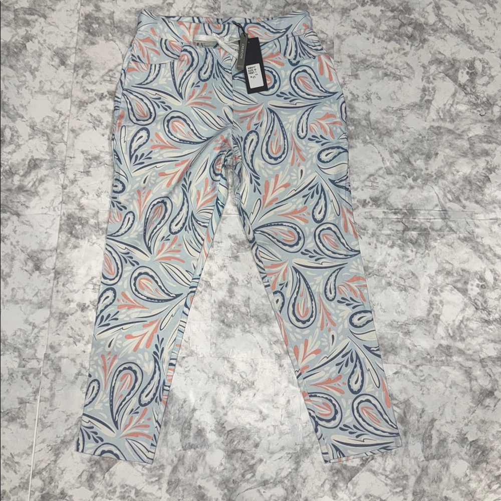 Cretion Paisley women’s Pants in Blue and Pink